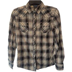 Kuhl Womens Plaid Pearl Snap Top Small Outdoor Nature Western Ranch Rodeo
